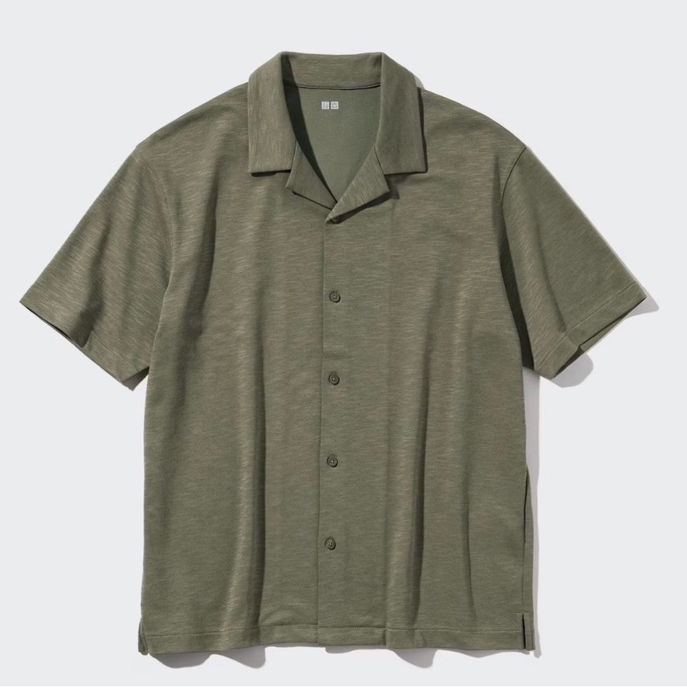 Uniqlo Airism Casual Button Down Shirt Olive Green Men’s L